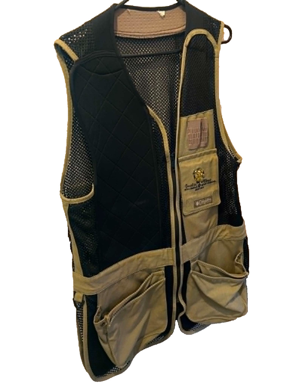 Columbia Smokin Clays Hunting Vest Men’s Large Black Olive Canvas